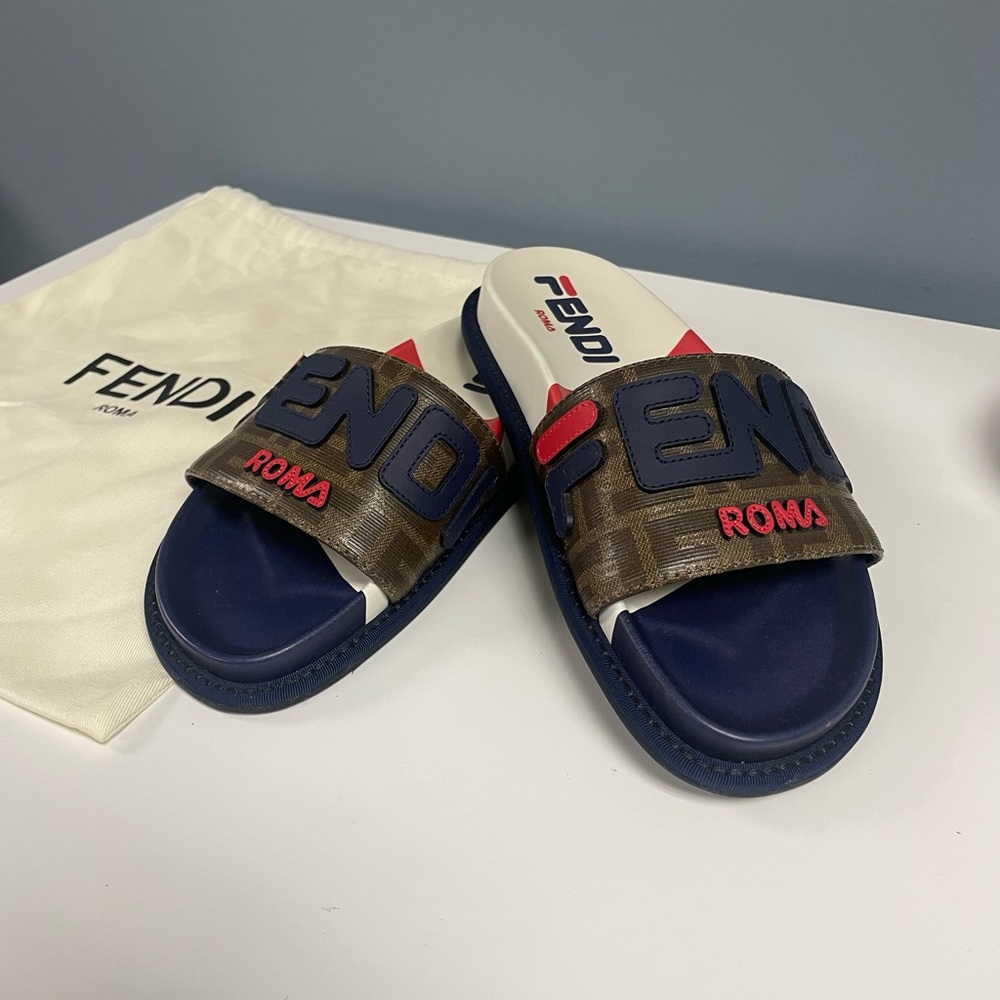 Fendi X FILA womens slides worn twice